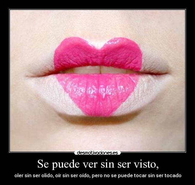 Se puede ver sin ser visto, - oler sin ser olido, oír sin ser oído, pero no se puede tocar sin ser tocado