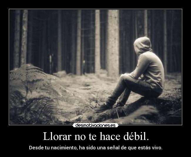 Llorar no te hace débil. -