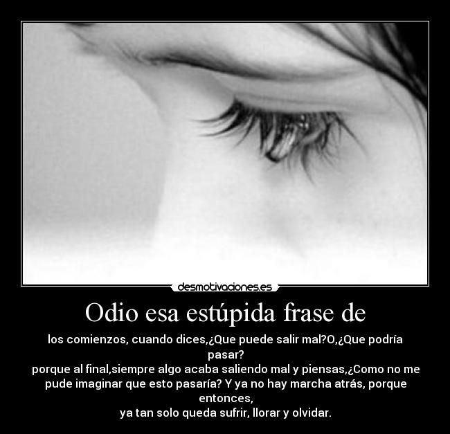 Odio esa estúpida frase de -