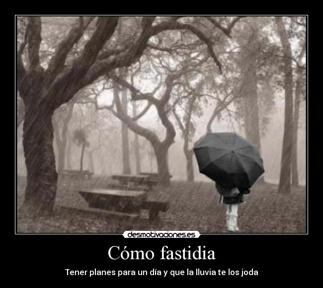 Cómo fastidia - Tener planes para un día y que la lluvia te los joda