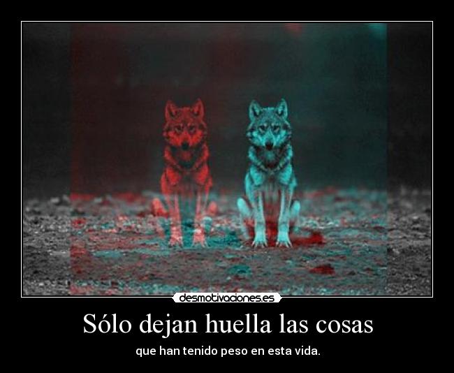 Sólo dejan huella las cosas - que han tenido peso en esta vida.