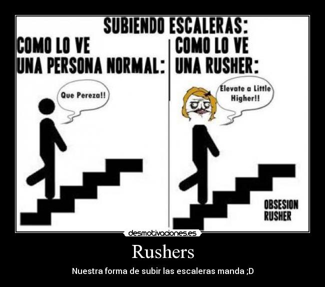 carteles elevante little higher escaleras rushers desmotivaciones