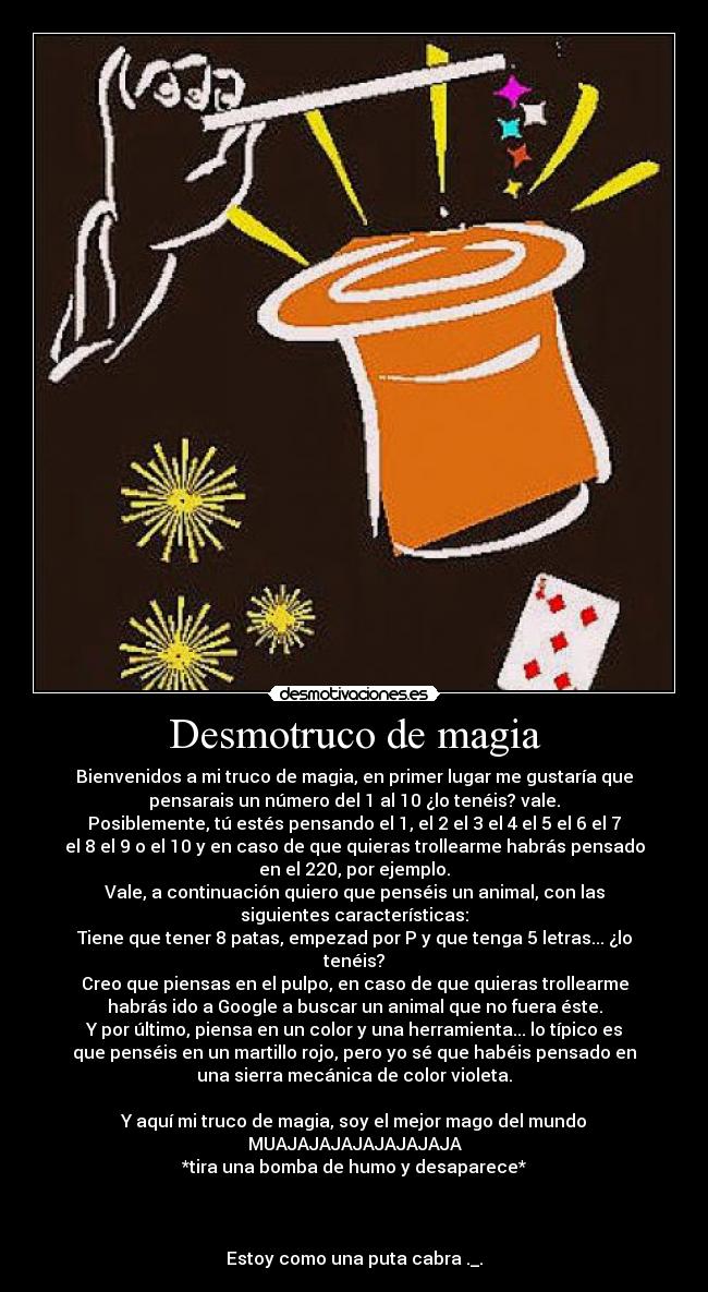 Desmotruco de magia - 