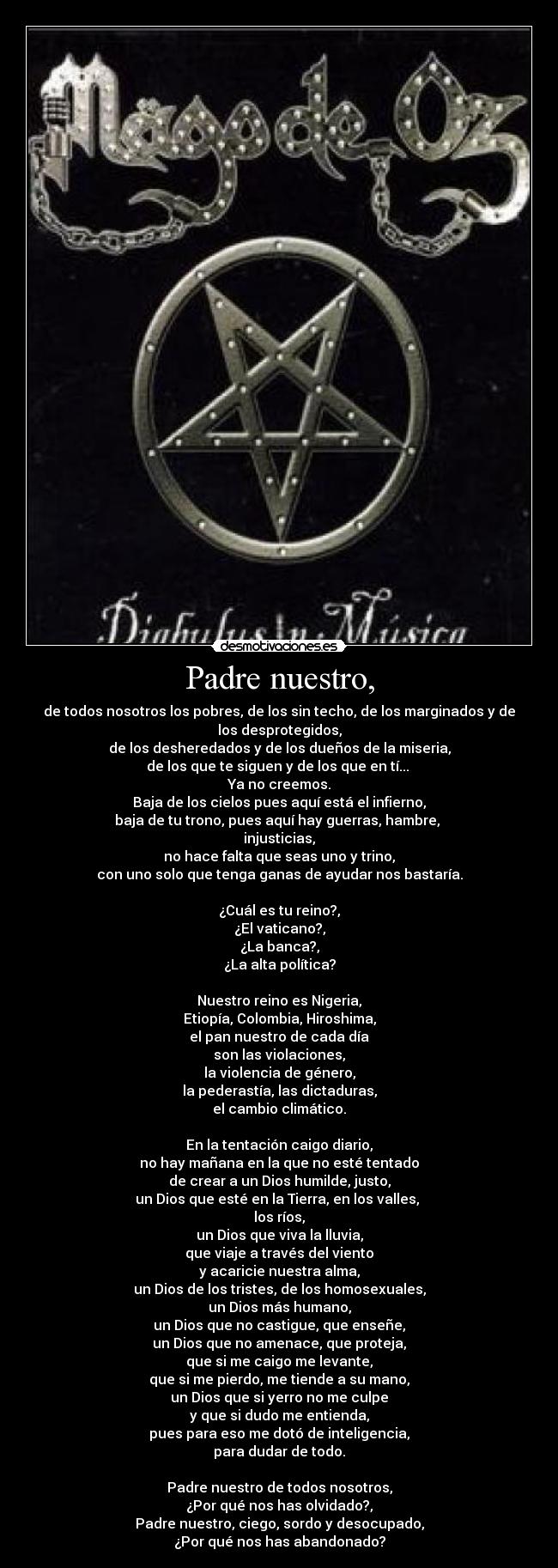 Padre nuestro, -
