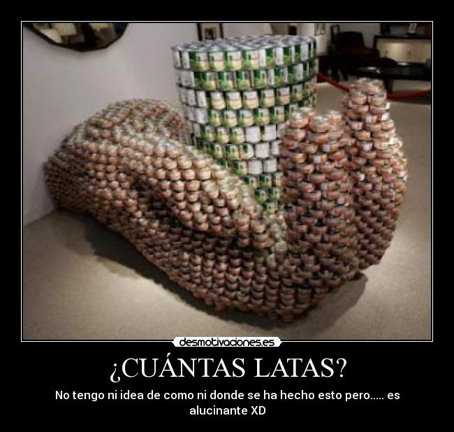 ¿CUÁNTAS LATAS? - No tengo ni idea de como ni donde se ha hecho esto pero..... es alucinante XD
