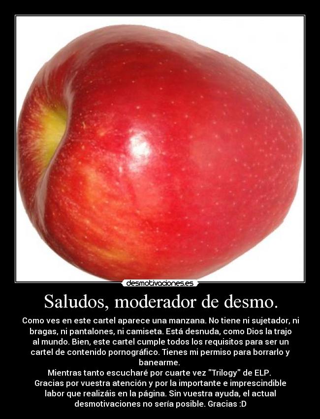 Saludos, moderador de desmo. - 