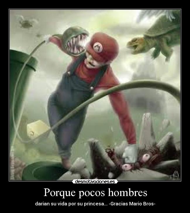 Porque pocos hombres - darian su vida por su princesa... -Gracias Mario Bros-