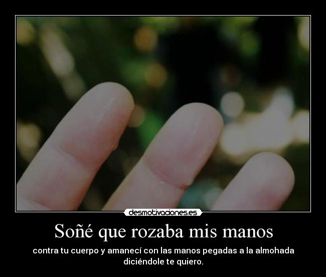 Soñé que rozaba mis manos -