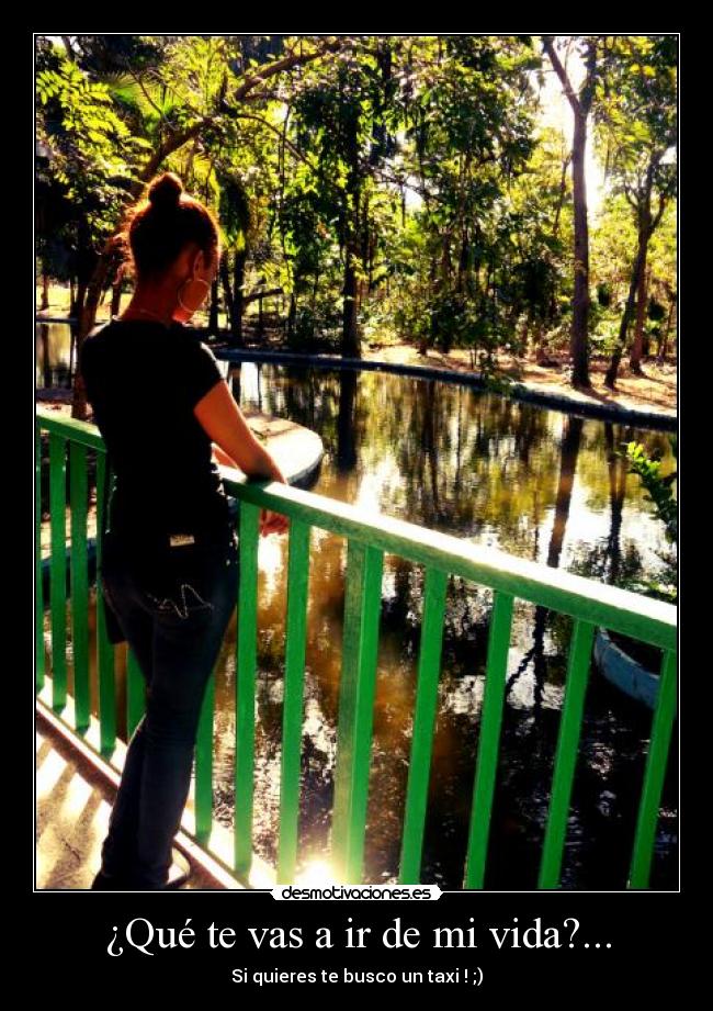 ¿Qué te vas a ir de mi vida?... - Si quieres te busco un taxi ! ;)