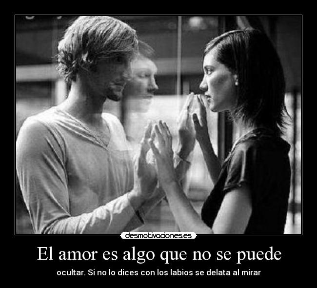 El amor es algo que no se puede - ocultar. Si no lo dices con los labios se delata al mirar