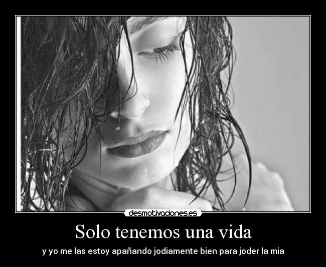 Solo tenemos una vida - y yo me las estoy apañando jodiamente bien para joder la mia