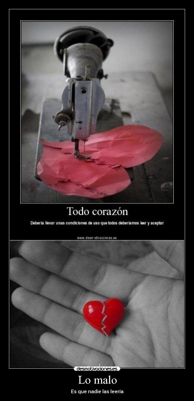 Lo malo - Es que nadie las leería