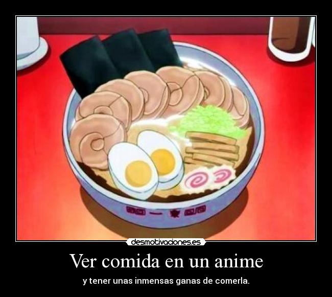 Ver comida en un anime -