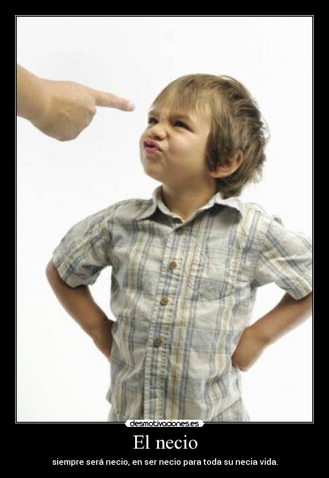 El necio - siempre será necio, en ser necio para toda su necia vida.
