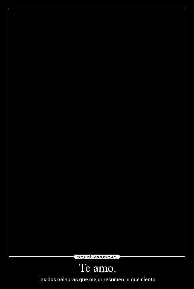 Te amo. - las dos palabras que mejor resumen lo que siento