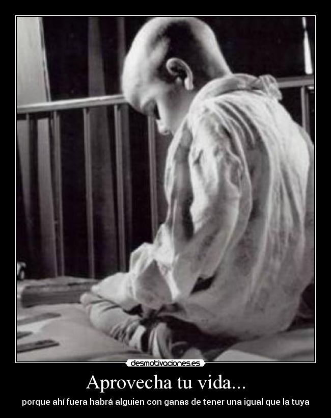 Aprovecha tu vida... - porque ahí fuera habrá alguien con ganas de tener una igual que la tuya