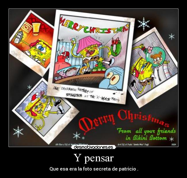 carteles bob esponja navidad foto desmotivaciones