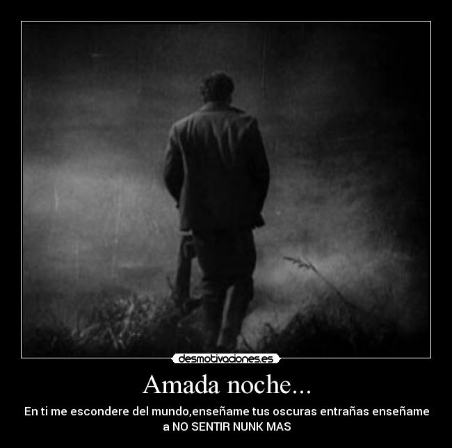 Amada noche... - En ti me escondere del mundo,enseñame tus oscuras entrañas enseñame
a NO SENTIR NUNK MAS