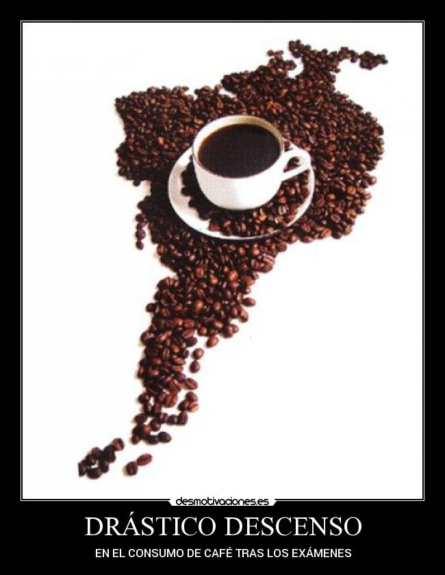 DRÁSTICO DESCENSO - EN EL CONSUMO DE CAFÉ TRAS LOS EXÁMENES