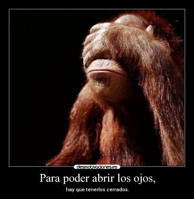 Para poder abrir los ojos, - 