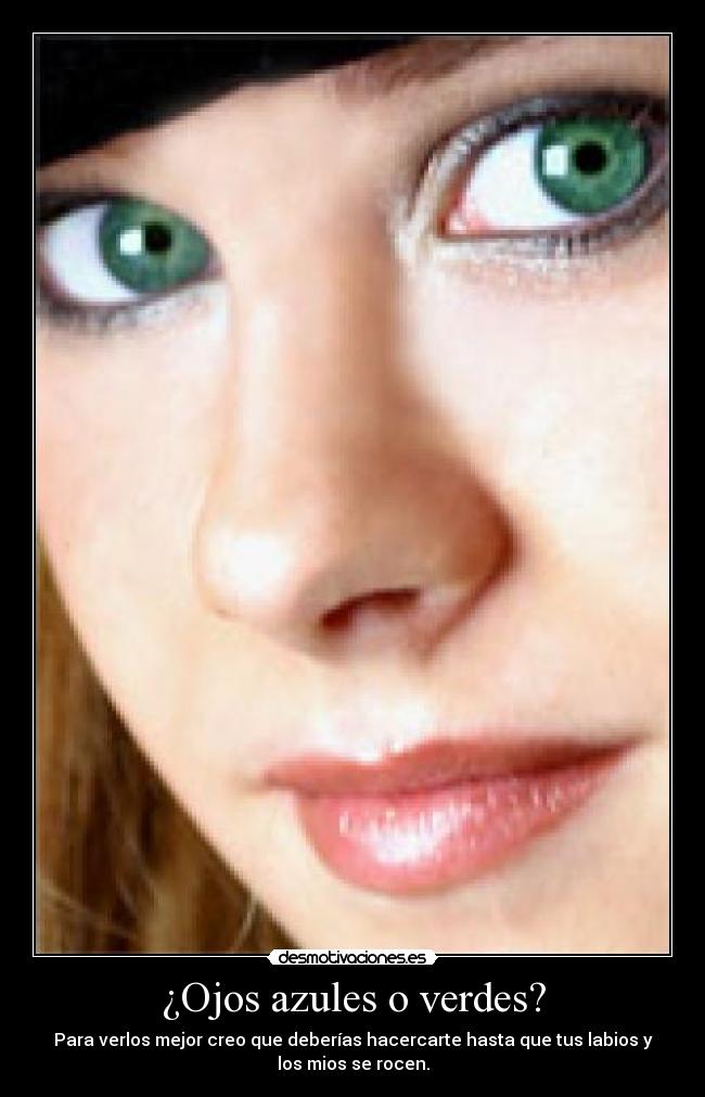 ¿Ojos azules o verdes? -
