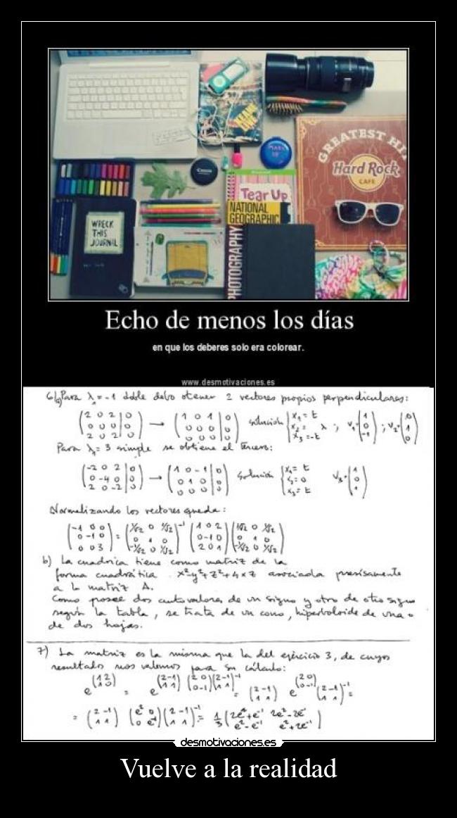 Vuelve a la realidad -