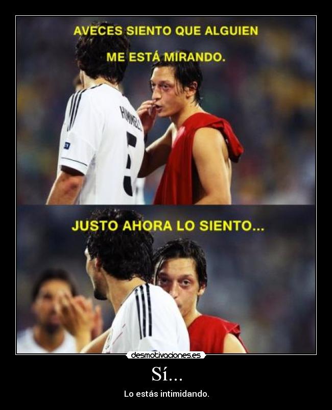 carteles mesut ozil intimidar gracioso futbol soccer desmotivaciones