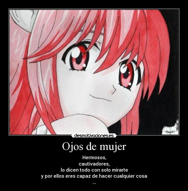 carteles mujer anime mujeres ojos miradas mujer chicas lindas lindos ojos desmotivaciones