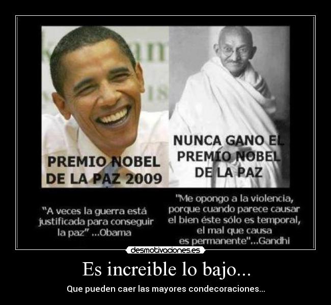 Es increible lo bajo... - Que pueden caer las mayores condecoraciones...