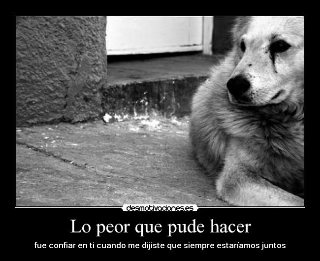 Lo peor que pude hacer -