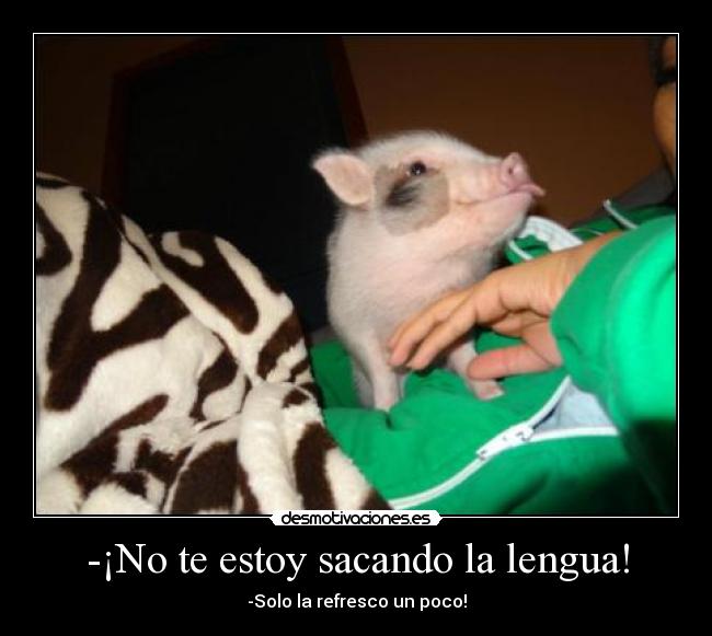-¡No te estoy sacando la lengua! - -Solo la refresco un poco!