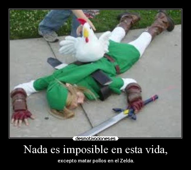 carteles imposible vida pollos zelda desmotivaciones