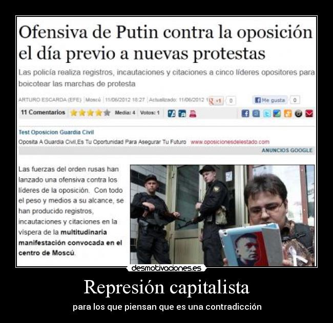 Represión capitalista - para los que piensan que es una contradicción