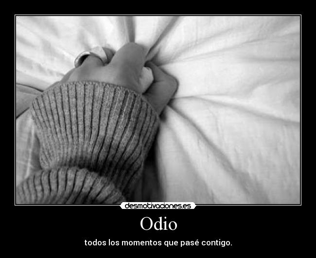 Odio - todos los momentos que pasé contigo.