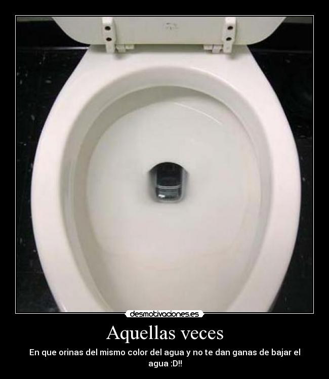 Aquellas veces - En que orinas del mismo color del agua y no te dan ganas de bajar el agua :D!!