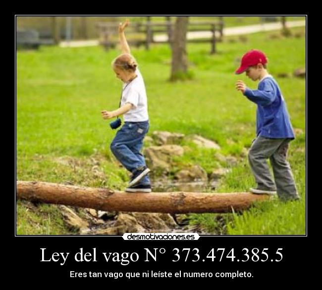 Ley del vago N° 373.474.385.5 - Eres tan vago que ni leíste el numero completo.