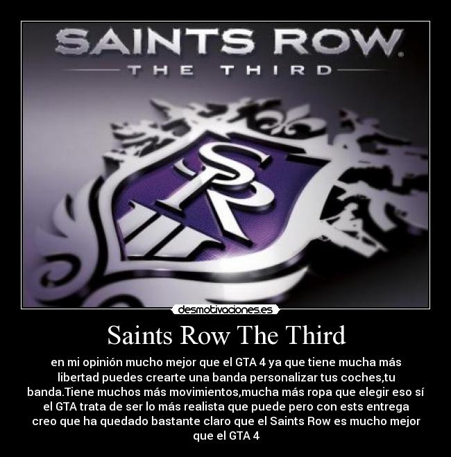 carteles saints row the third mejor que gta opinion desmotivaciones