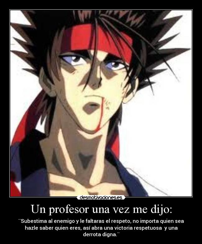 carteles anime manga otaku sanosuke sagara unico fuerza lucha xxx desear profesor desmotivaciones