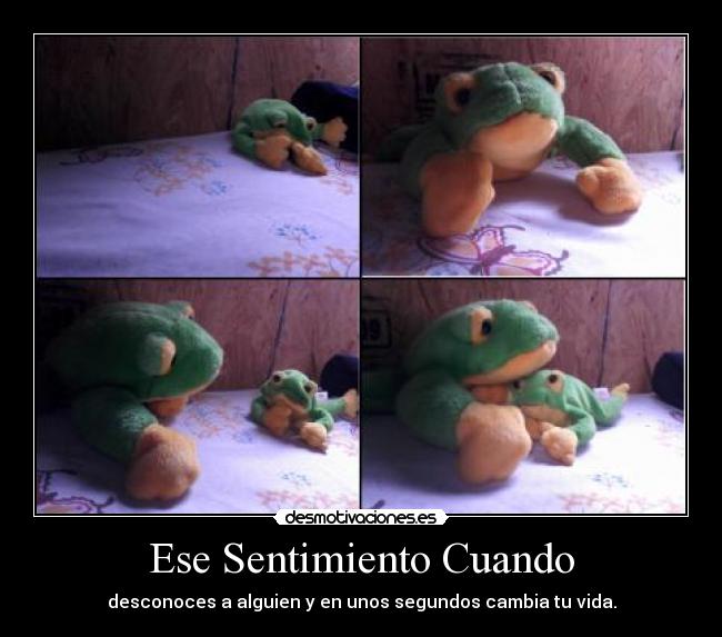 Ese Sentimiento Cuando - desconoces a alguien y en unos segundos cambia tu vida.