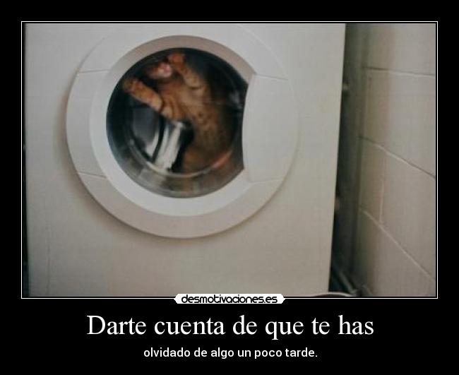 Darte cuenta de que te has - olvidado de algo un poco tarde.