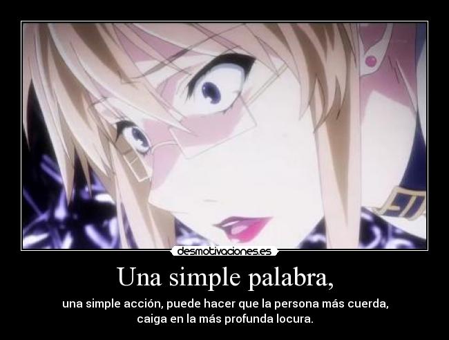 Una simple palabra, -
