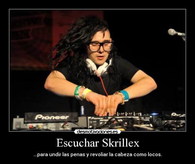 Escuchar Skrillex - ...para undir las penas y revoliar la cabeza como locos.