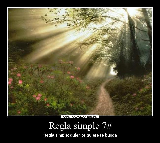 Regla simple 7# - Regla simple: quien te quiere te busca