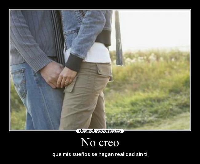 No creo - que mis sueños se hagan realidad sin ti.