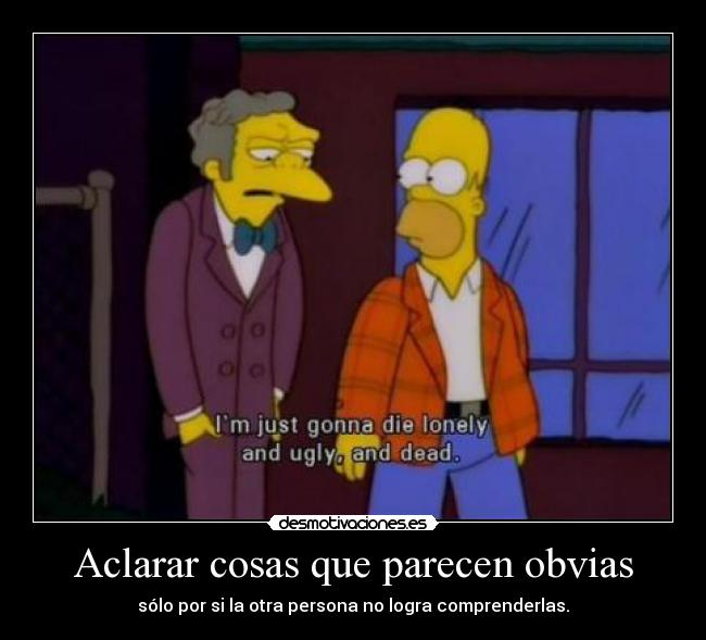 Aclarar cosas que parecen obvias - sólo por si la otra persona no logra comprenderlas.