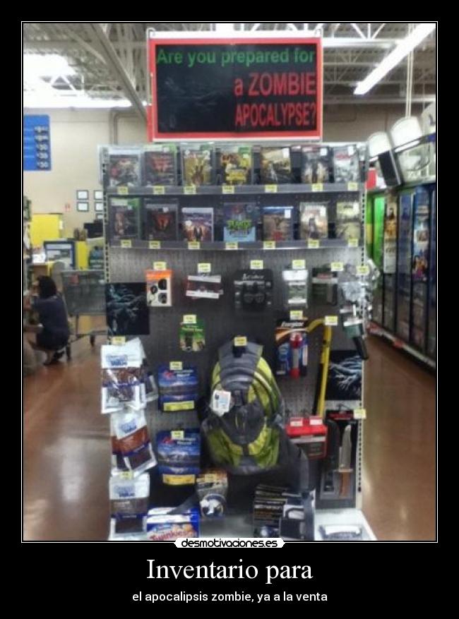 Inventario para - el apocalipsis zombie, ya a la venta