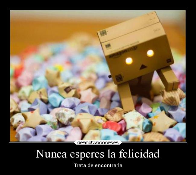 Nunca esperes la felicidad -
