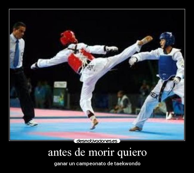 antes de morir quiero - ganar un campeonato de taekwondo