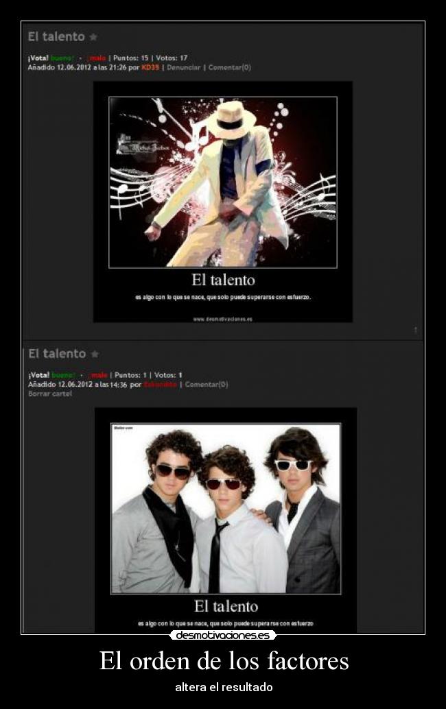 El orden de los factores - altera el resultado