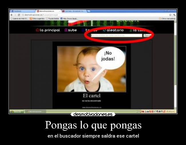 Pongas lo que pongas - en el buscador siempre saldra ese cartel